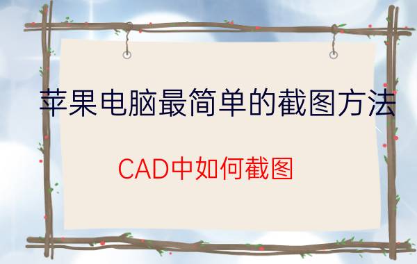 苹果电脑最简单的截图方法 CAD中如何截图？